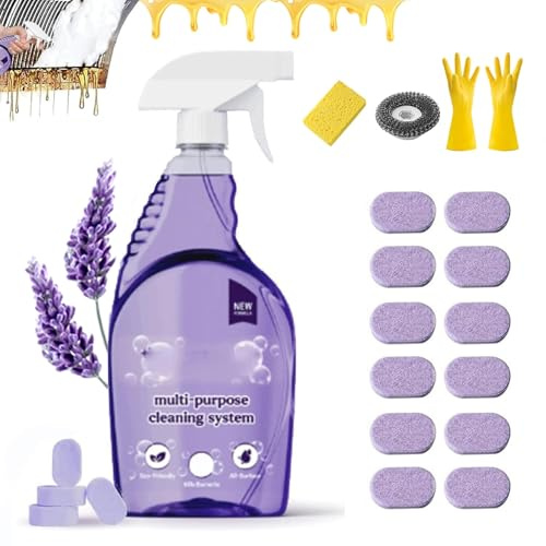 Dr Clean Spray Reiniger Backofen, Dr Clean Tabletten, Drclean Spray, ÖLfleckenreinigung, Geeignet füR KüChe, Bad Usw(1-12Tabletten)