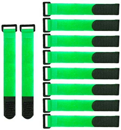 QitinDasen 20 Piezas 20 X 2 cm Nailon Cables Bridas, Correas de Cable Reutilizables, Tiras de Cable Ajustables, Ataduras de Cable Multiusos con Gancho y Bucle (Verde)