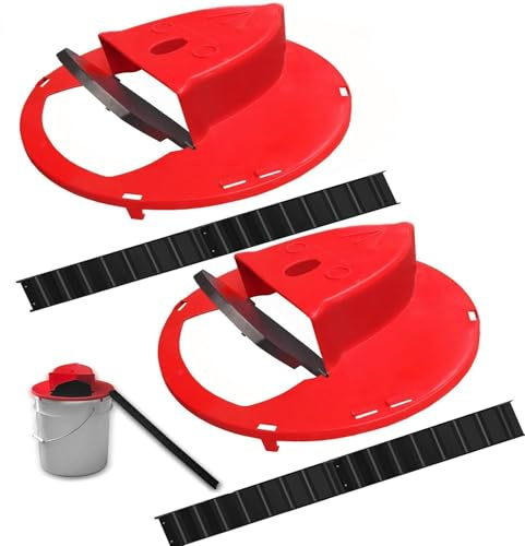 BSTMOME Mice MouseTrap Flip Lid, Mouse Trap Indoor Outdoor, Humane MouseTrap, Auto Reset Mouse Trap Bucket Lid, 5 Gallon Bucket Compatible, 2 Packs (Red)