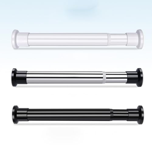 Bastone per tenda a tensione regolabile, allungabile 27180 cm, asta da doccia antiscivolo antiruggine per bagno, armadio, cucina, bianco (410460 cm)