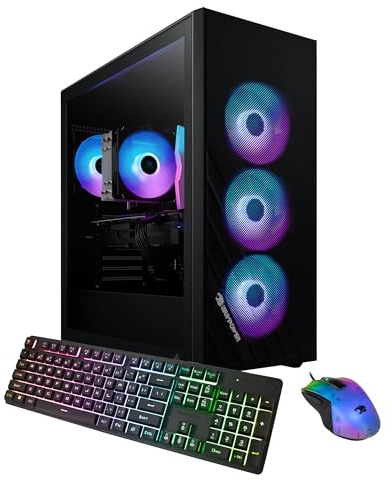 iBUYPOWER Computadora de escritorio para juegos a escala AMD Ryzen 5 8400F CPU, NVIDIA GeForce RTX 5050 8GB GPU, 16GB DDR5 RGB 5200MHz RAM, 1TB NVMe SSD, Windows 11 Home, teclado y mouse para gamer