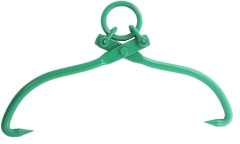 Pinza forestale 48,72 cm, pinza per sollevamento legno a 2 artigli, pinza per sollevamento legno in acciaio legato, capacità di carico 1500 kg, gancio per sollevare, manipolare, tirare e trasportare
