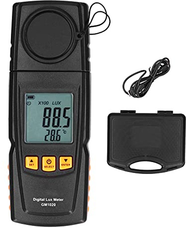 Misuratore di Illuminazione Portatile Luxmetro 0.1LX Alta Precisione - Memoria fino a 1900 dati, leggerezza e facilità d'uso per professionisti e appassionati di illuminotecnica