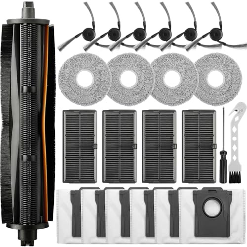 Accessoires de Rechange pour Dreame L10s Ultra Gen 3/ X40 Ultra Complete/ X40 Master/Mova P50 Pro Ultra, 1 TriCut Brosse Principale 6 Sacs à Poussière 4 Filtre 4 Serpillière 6 Brosse Latérale