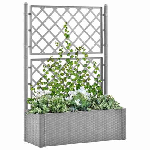 Genérico Arriate con Enrejado y Sistema de riego automático Gris,Casa y jardín,Jardín,Jardinería,Maceteros y jardineras-317578