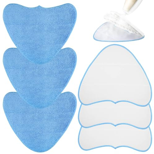 6 PCS Microfiber Steam Mop Pads Replacement Compatible with VAX Steamer Cleaner Mop Pads S85-CM, S86-SF-P, S86-SF-T, S86-SF-C,S86-SF-CC, S2ST, S2S, VRS29M, VRS26 for All hard floors Washable Reusable