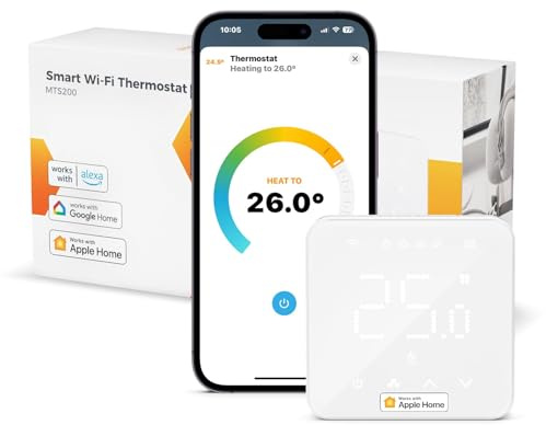 Refoss Smart Thermostat for Combi Boiler/Water Underfloor Heating, Glass Touch Panel, Schedule and Multi-room Function, Hubless, Compatible with Apple HomeKit, Alexa, Google Home