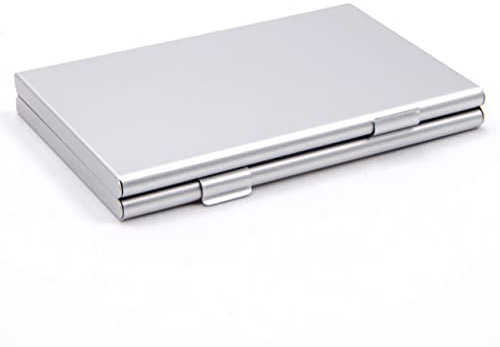 vhbw Estuche para 16x Tarjetas de Memoria Micro SD/Transflash, 2X Tarjetas de Memoria SD, SDHC, SDXC - Funda Plata