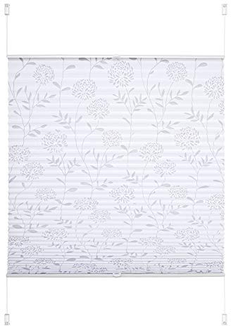 JalousieCrew Klemmfix Plissee Ausbrenner Weiss - Breite 40 bis 120 cm, Länge 130 cm und 210 cm - Klemm - Rollo ohne zu Bohren (60 x 130 cm)