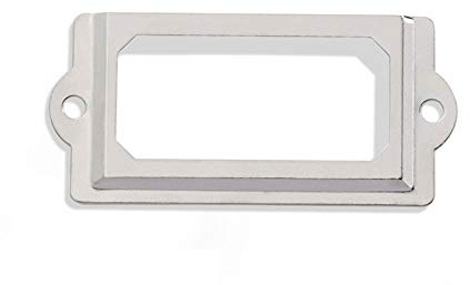 Etikettenrahmen Halter Bücherregale Regal Schublade Schrank Metall Etikettenhalter Türknauf für Teller Apotheker Schrank Schublade Schrank - 8 Stück Silber