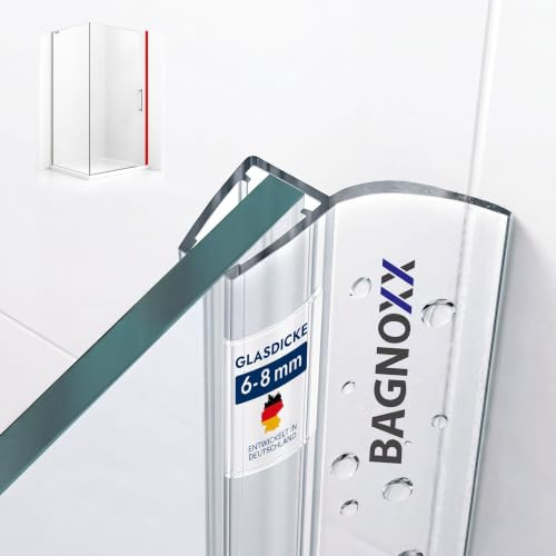 Bagnoxx Duschdichtung Spaltdichtung 200cm, für 8mm Glasstärke | Transparentes PVC Profil als Duschwand Dichtung, Wanddichtung für Duschkabine im Bad