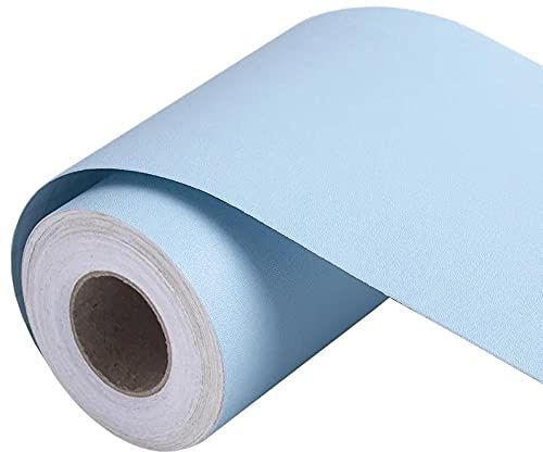 Dostear TapetenbordüRe Selbstklebende BordüRe Wand Wohnzimmer Tapeten Fliesenaufkleber Bad Dekoband Selbstklebend Hellblau 10 X 500cm