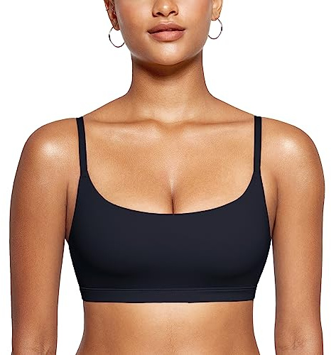 INLYRIC Women's Inbarely Bralettes Cami Bras No Underwire Wireless Seamless Unlined Comfort Sports Bra Black X-Large