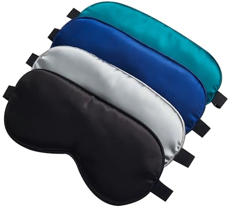 YUNYU 4 mascherine per dormire, con cinghia regolabile, mascherina oscurante per gli occhi per uomini e donne, per viaggi, notte, pisolino, rilassamento, meditazione