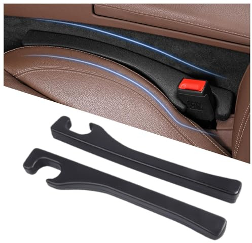 Hiseanllo Car Seat Gap Filler 2 Pack, Universal Fit PU Leather Car Seat Gap Plug to Fill The Gap Between Seat and Console, Car Seat Crevice Blocker Stop Things from Dropping
