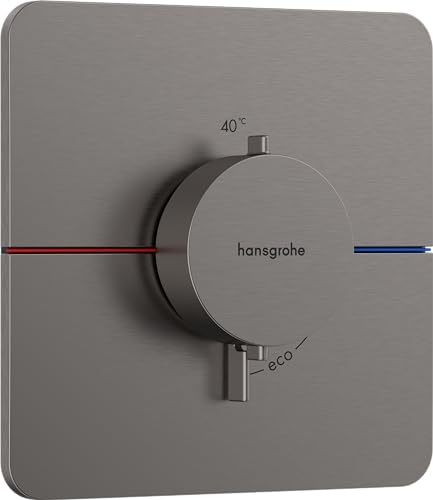 hansgrohe ShowerSelect Comfort Q - thermostat conceiled, bathroom tap with safety stop at 40 °C, thermostat for showers and bath tubs, shower mixer for 3 functions, brushed black chrome, 15588340