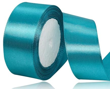 Türkis Satinband 40mm, 22Meters Schleifenband Türkis Geschenkband Dekoband Stoffband für Geschenk, Basteln, Nähprojekte, Haarschleifen, Brautstrauß, Hochzeits Dekoration