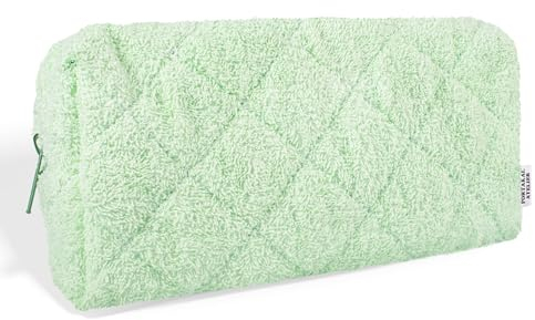 Handgemachte Kosmetiktasche aus Frottee Mint | Quilted Makeup-Bag | Schminktasche | Cosmetic Bag | Strandtasche | 25x11x10cm