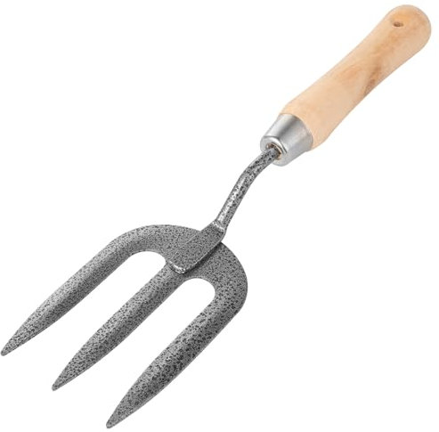 Hardys Garden Hand Fork - Heavy Duty Weed Fork - Carbon Steel Head, Contoured Ash Wood Handle - Lightweight, Durable, Corrosion Resistant Gardening Fork - Epoxy Coated Garden Tool