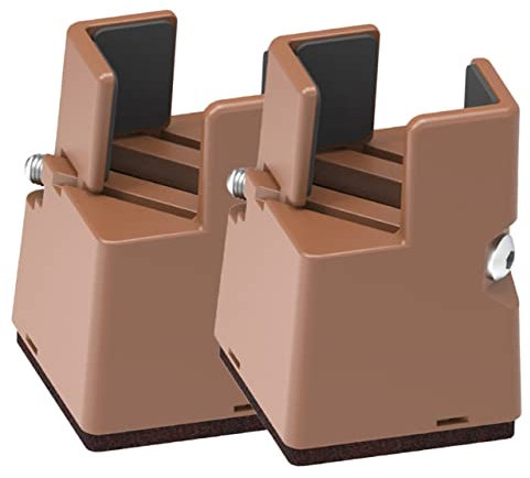 MOLUCKFU 2pcs Adjustable Bed Riser Blocks for Platform Bed Furniture Levelers for Desk Legs for Table Legs Heightening Pads
