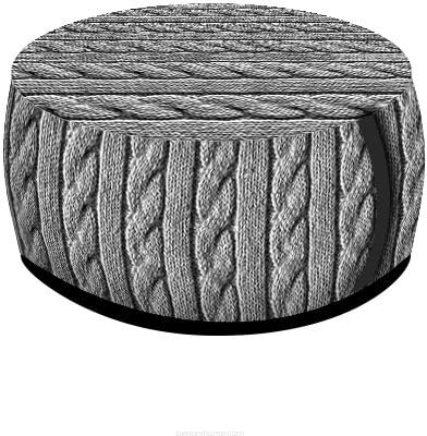 Bertoni Hocker Sitzhocker Pouf für Balkon & Garten Puff Codura Wetterfest 40 x 20 cm Garten Sitzsack Outdoor & Indoor Runder Sitzpouf mit abnehmbarem Bezug Waschbar Zopf