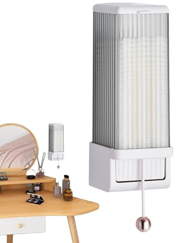 Dispenser per dischetti di cotone - Scatola porta dischetti di cotone | Supporto per dischetto di cotone cosmetico Supporto per dischetto di cotone per montaggio a parete | Contenitore antipolvere est