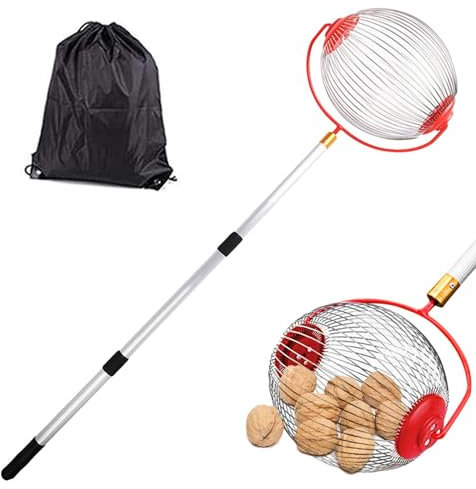 Yonuaret Walnuss Sammler Nusssammler Rollsammler Harvester Haselnuss Der Obstsammler Leicht Obstsammler Mit Stiel Garten Rollende Nusserntemaschine Für Bälle/Walnüsse/Pekannüsse/Golf