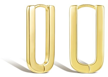 ALEXCRAFT 14K Vergoldet Ohrringe Kleine Zirkonia Creolen für Damen Frauen