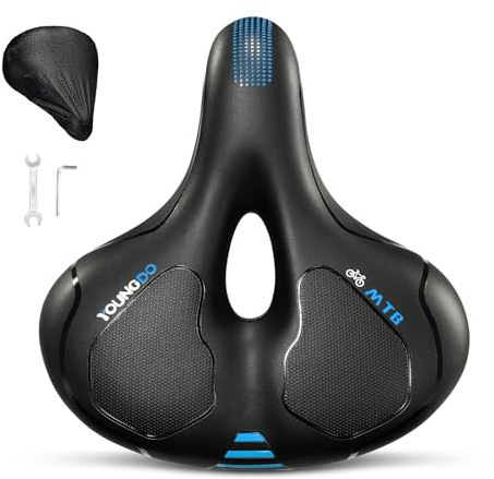 YOUNGDO Sillín Bicicleta,Sillín de Bicicleta Gel,Sillin Bici Ergonómico Hombre Mujer Asiento de Bicicleta Antiprostatico Cómodo y Transpirable para BMX,Bicicleta de Carretera,Bicicleta de Montaña