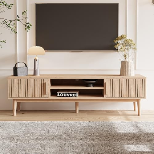 BLSYHDH TV-Möbel, industriell, Holz, Retro-Farbe, Stoff, Schubladen, TV-Schrank, dunkles Holz, geeignet für Wohnzimmer oder Schlafzimmer (TV-Schrank)