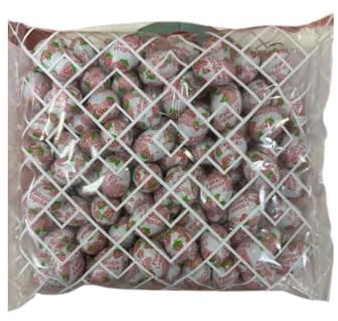 Ovetti 12gr. Cioccolato al Latte Ripieni Panna e Fragola Con Cereali (1Kg)