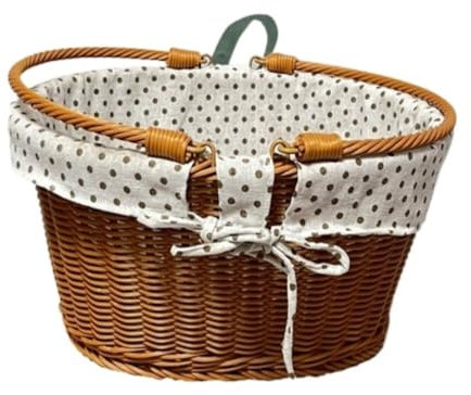 YGDYFDC Picknickkorb Nachahmung Rattan Korb Geflochtener Handkorb Oval Outdoor Picknick Aufbewahrungskorb Obstkorb Picknickkorb Picknickkorb Geflochten