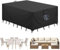 Aujink Housse Salon de Jardin Bâche Housse Table de Jardin Tissu Oxford 420D Couverture de Protection Meubles Exterieur Imperméable, Coupe-Vent, Anti-UV Housse de Meubles en rotin, Noir, 300x200x90 cm