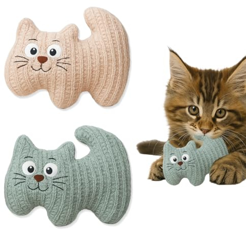XYTAHDM 2 st kattmynta kattleksaker, kattleksaksset, lekmus för katter, plyschleksaker, mjukt fluffigt husdjur lugnande leksak (B)