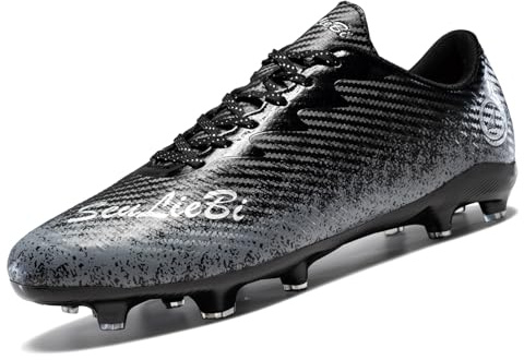 Unitysow Scarpe da calcio da uomo Astro Turf Scarpe da calcio per attività all'aria aperta Scarpe da calcio professionali per atletica leggera scarpe da calcio per bambini e adolescenti, Nero , 42 1/3