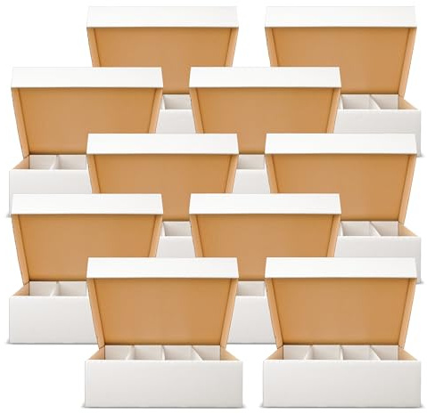 collectXP – 10x Sammelkarten Aufbewahrungsbox, Sammelkarten Kiste, Storage Box für je 4.000 Karten – Große Deck Box für alle TCG Karten, Sammelkarten, Sportkarten, PKM, MTG, YGO (white)