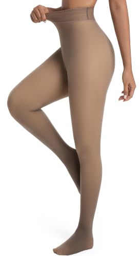 HOWIN Fleece Lined Tights Winter Thermal Tights for Women Fake Translucent
