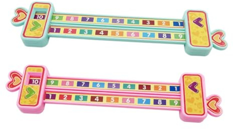 Housoutil 3 Piezas Regla de Cálculo Digital para Descomposición Juguetes Matemáticos Educativos Rosa para Primaria y Entrenamiento Casa y Escuela