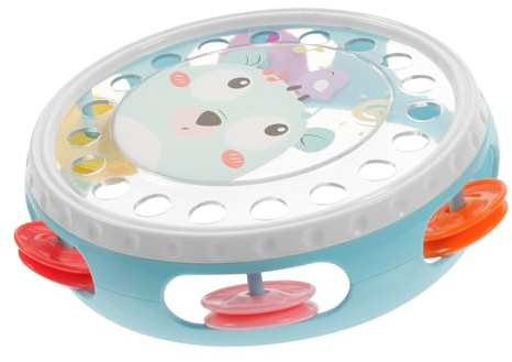 Mikinona Handheld Tamburin Handtrommel Musikinstrument Blau Pädagogisches Fördert Rhythmusgefühl Hand Auge koordination Geeignet für Musikunterricht und Partys