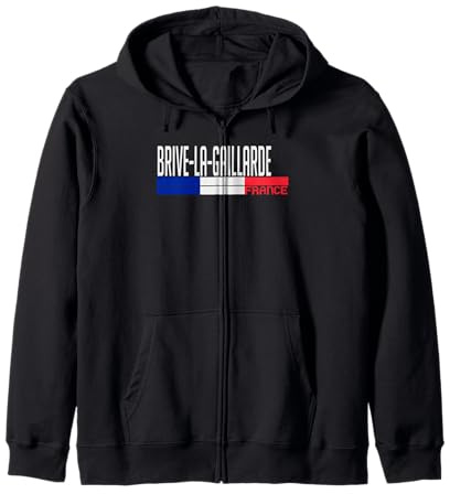 Brive-la-Gaillarde - Drapeau France - Fierté de la Ville française Sweat à Capuche