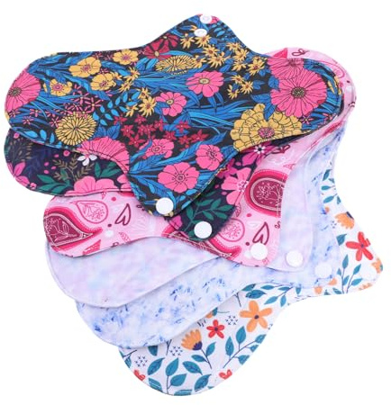 HONITANO Lot de 6 Serviettes Hygiéniques Lavables en Tissu Respirant Protège-Slip Anti-Fuites Réutilisables Confortables et Adaptées pour Femmes Utilisables en Toute Saison