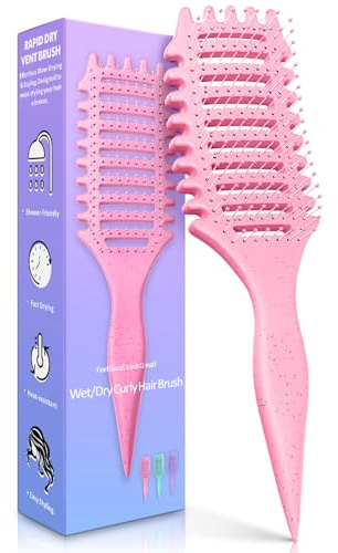 Spazzola Capelli, Curl Hair Brush, Spazzola Arricciacapelli, spazzola styling capelli ricci, Per Capelli Ricci, Lisci, Fini, Bagnati e Lunghi, Hair Brush Anti Rottura per Donna, Uomo e Bambini