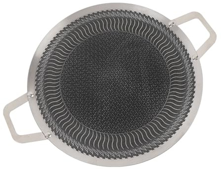 SUNGOOYUE Padella Antiaderente per Barbecue, Padella Multistrato in Ghisa, Facile da Pulire per Riunioni Interne Ed Esterne (38 cm)