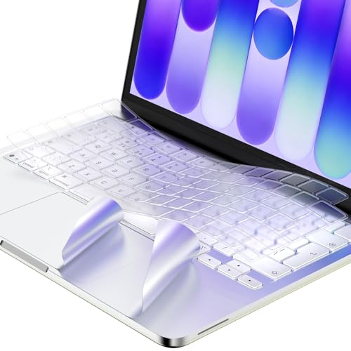 EooCoo Keyboard Cover for MacBook Neo 13 A18-Pro, Palm Rest Cover, Clear | [100% Match Official Color] Laptop Accessory Compatible with Mac Neo 13 2026 (A3404), UK Layout TPU Keyboard Cover