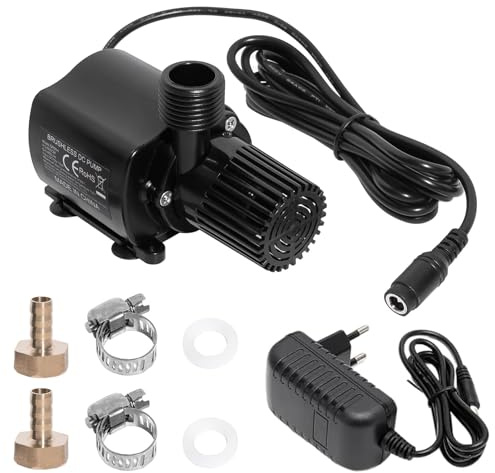 Bomba de agua de 12 V con regulación de velocidad, bomba sumergible pequeña con adaptador de red, bomba de agua sumergible, bomba de estanque, bomba para acuario, pozo, piscina, sistema de circulación