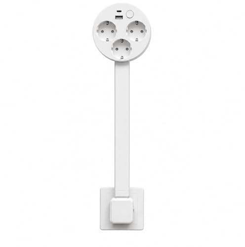 FLEXSOCKET Ciabatta Multipresa con USB, Presa Multipla Salvaspazio Pieghevole 180°, Ciabatta Elettrica Multipresa con 3 Prese e USB-A/USB-C, Multipresa Salvaspazio per Casa e Ufficio