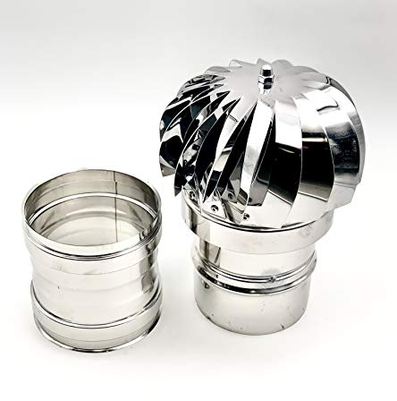 EINSIDE Comignolo girevole attacco femmina, Cappello eolico per camini in acciaio inox AISI 304, ø 140 mm