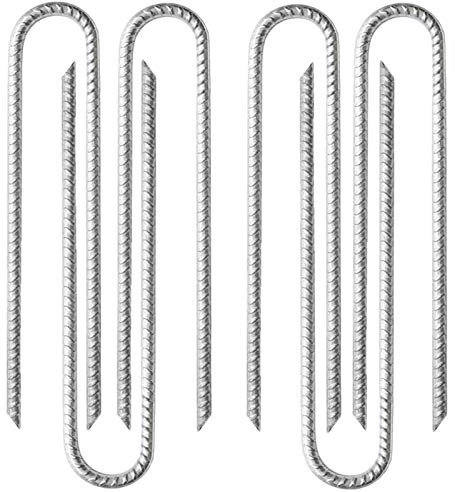 6*30cm Heavy Duty Ground Stakes Tent Pegs,Galvanised Steel U Hooks Anchors Anchorage Stakes Ground Pegs,Garden Metal Stakes for Marquees,Gazebos,Castles,Tents,Trampolines,Bouncy,Camping,Football Nets