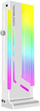 GHBOTTOM Coolmoon cm-GH2 Support de carte graphique coloré 5 V 3 broches RVB vertical Support GPU Cadre ARGB Sync Femelle Support de Carte Graphique RGB Noir/blanc