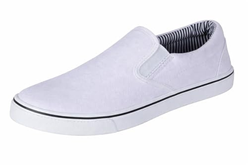 GladRags Zapatos de verano de lona para hombre, zapatos de verano, zapatos de tacón de talla 7-12, White, 44 EU